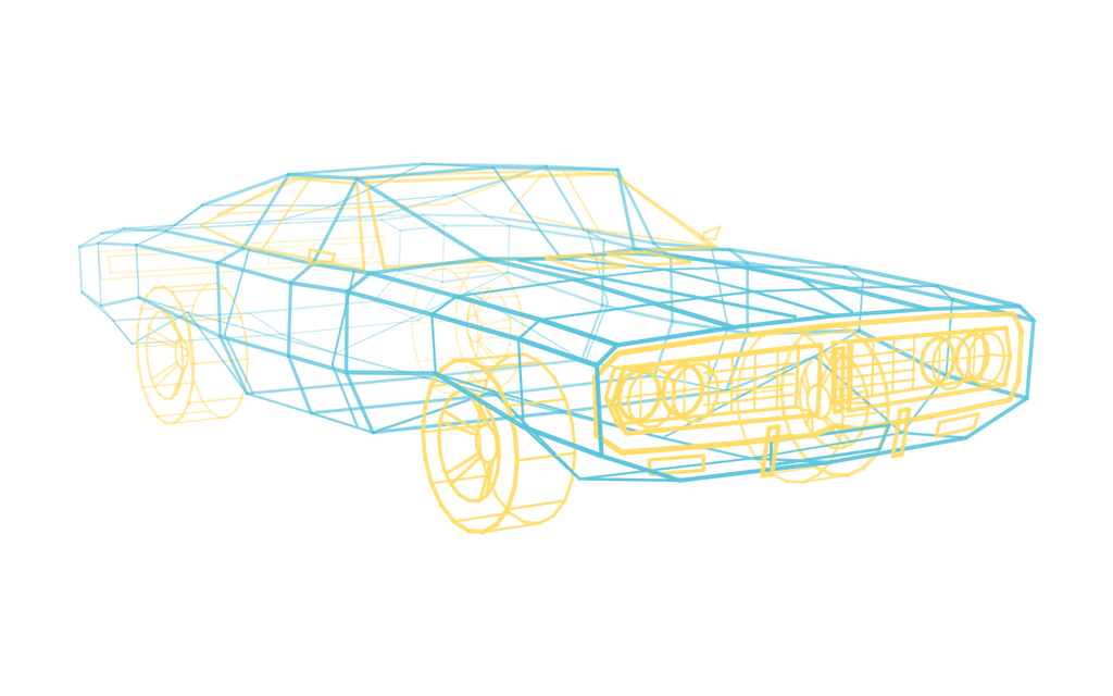 Math 3D wireframe car